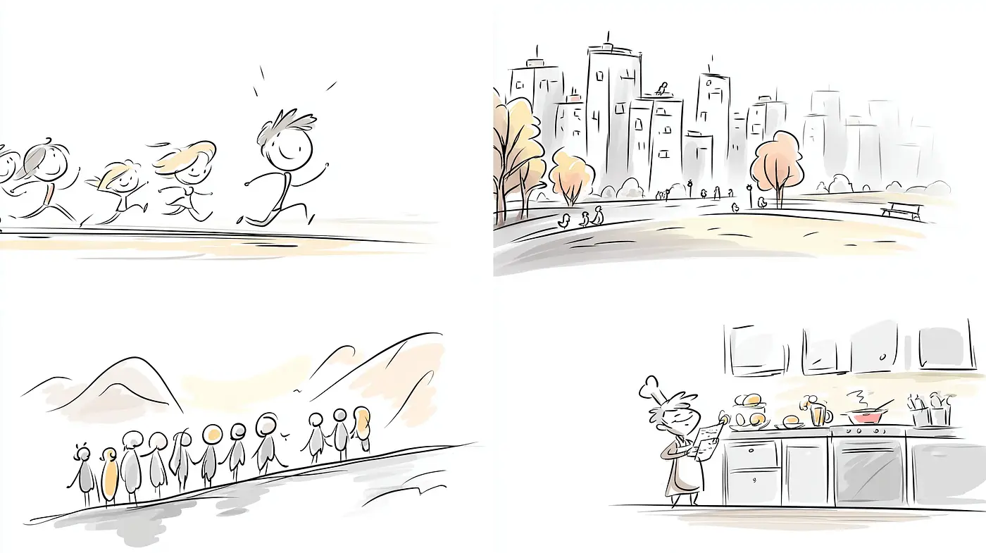 Charming and Minimalist Illustrative Style with Playful Characterization - Midjourney sref style