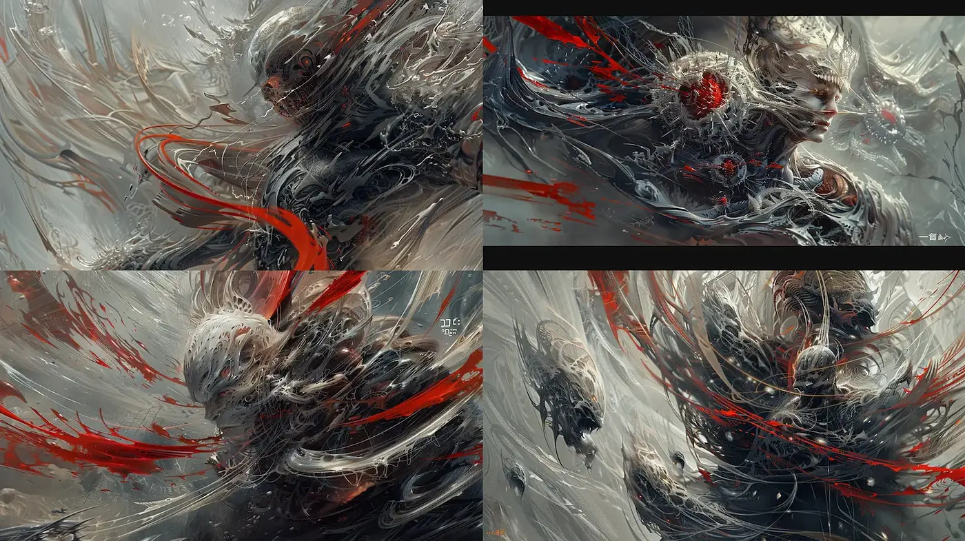 Dynamic and Ethereal Imagery with Fluid Motion and Abstract Elements - Midjourney sref style