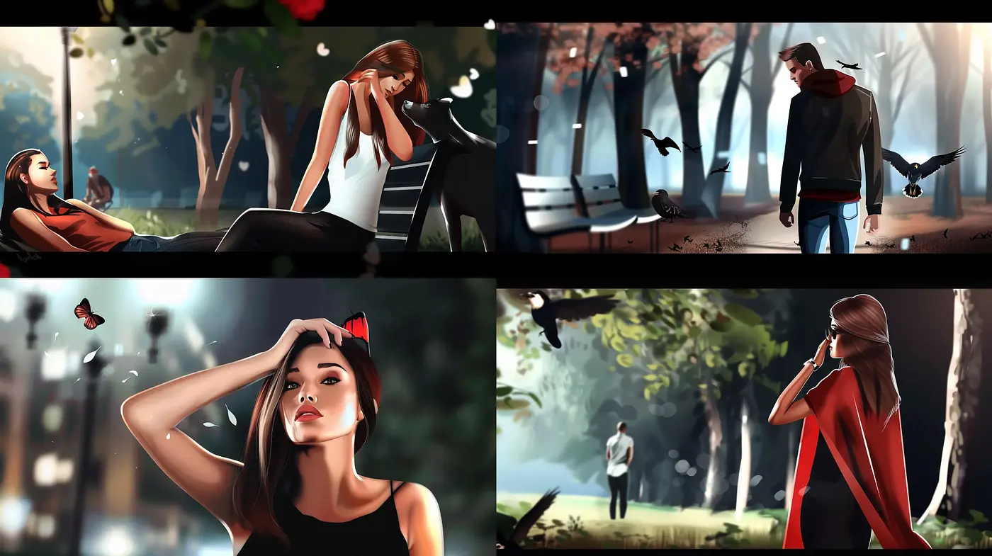 Consistent Elements of Stylized Digital Illustration - Midjourney sref style