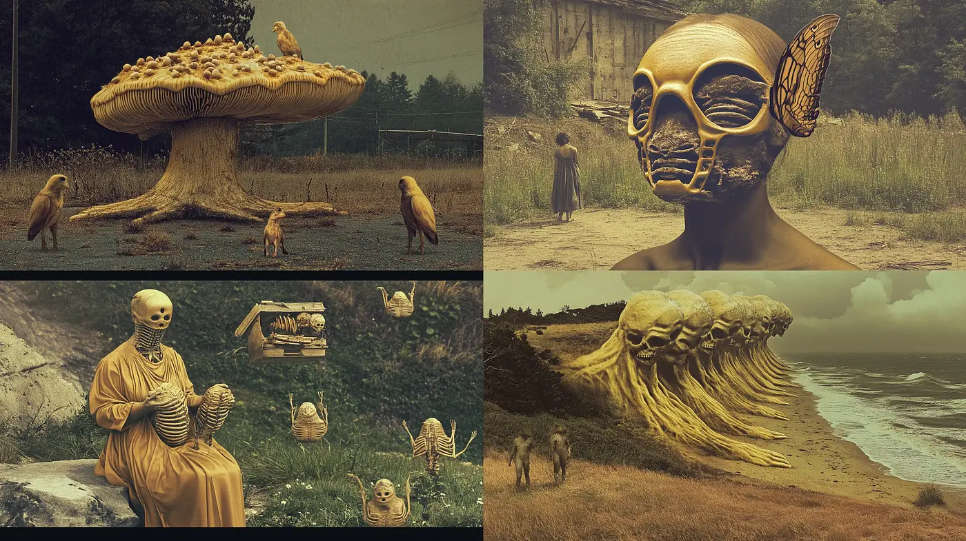 Surrealist Reverie in Sepia: An Homage to Dali's Dreamscapes - Midjourney sref style