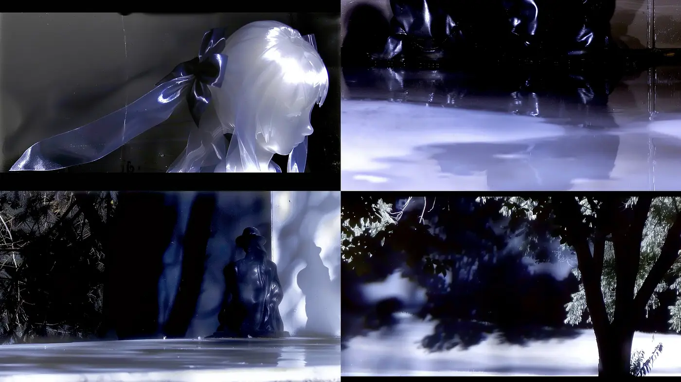 Monochromatic Elegance: A Fluid Dance between Shadows and Light - Midjourney sref style