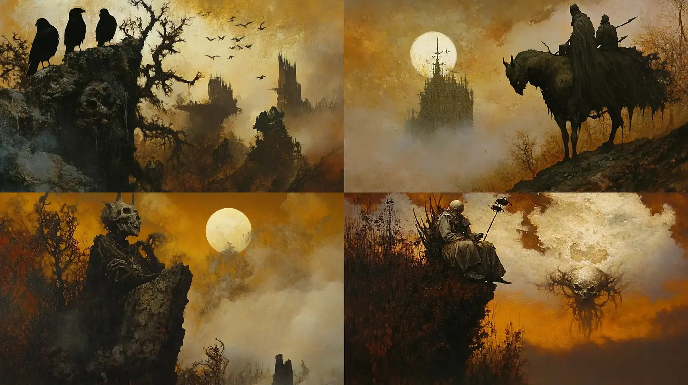 Ethereal Twilight: A Homage to Mysterious Gothic Landscapes - Midjourney sref style