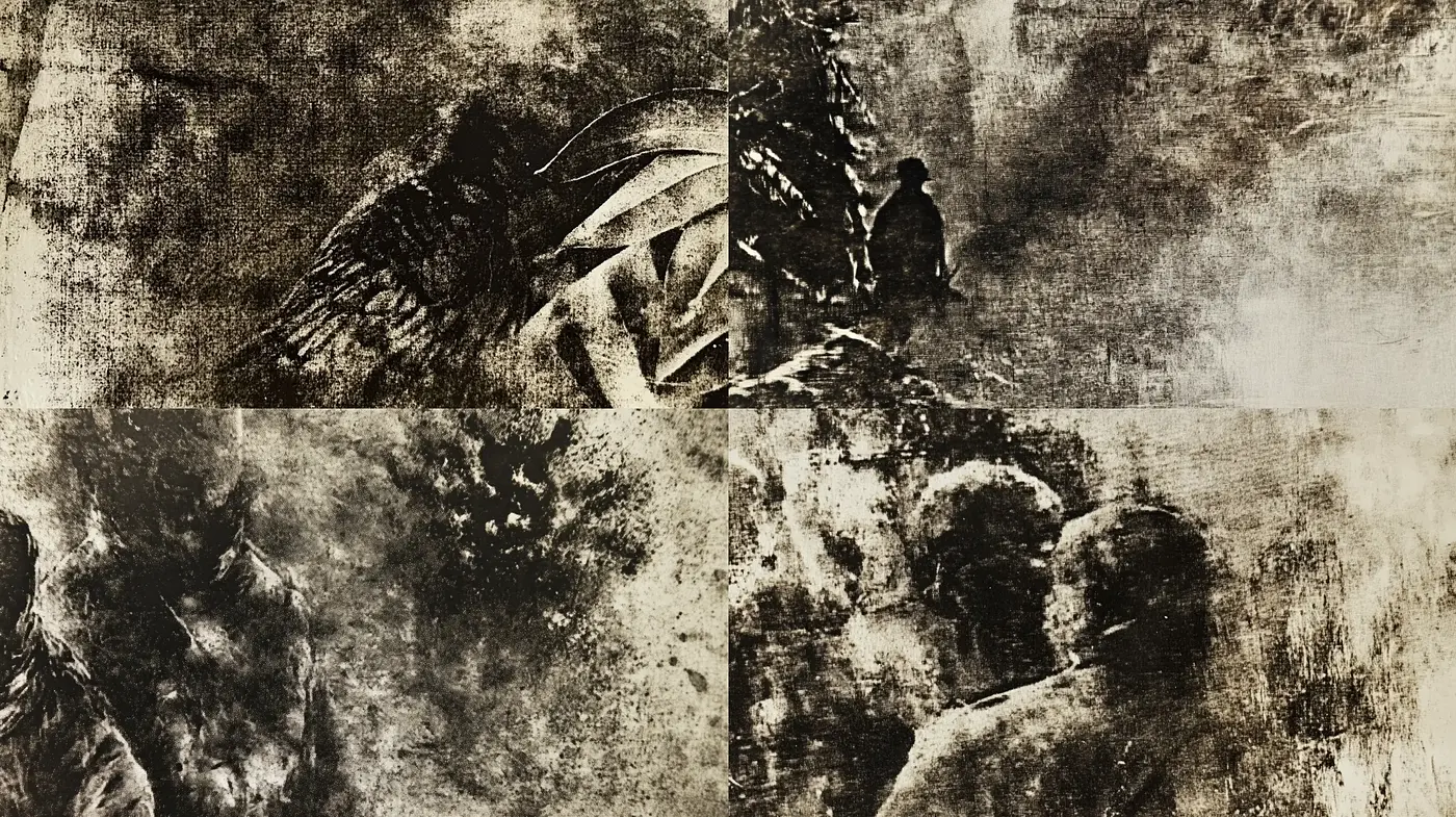 Ethereal Monochrome Textures Evoking Historical Elegance - Midjourney sref style