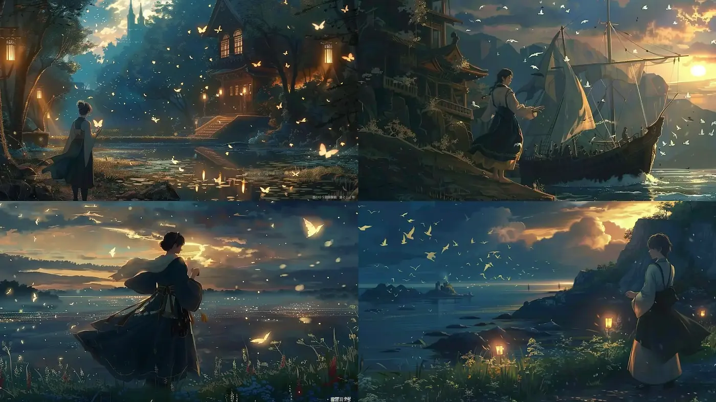 Twilight Serenity in Luminous Fantasy Landscapes - Midjourney sref style