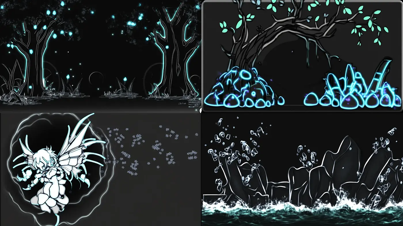 Ethereal Nocturnes: A Luminescent Journey Through Stylized Environments - Midjourney sref style