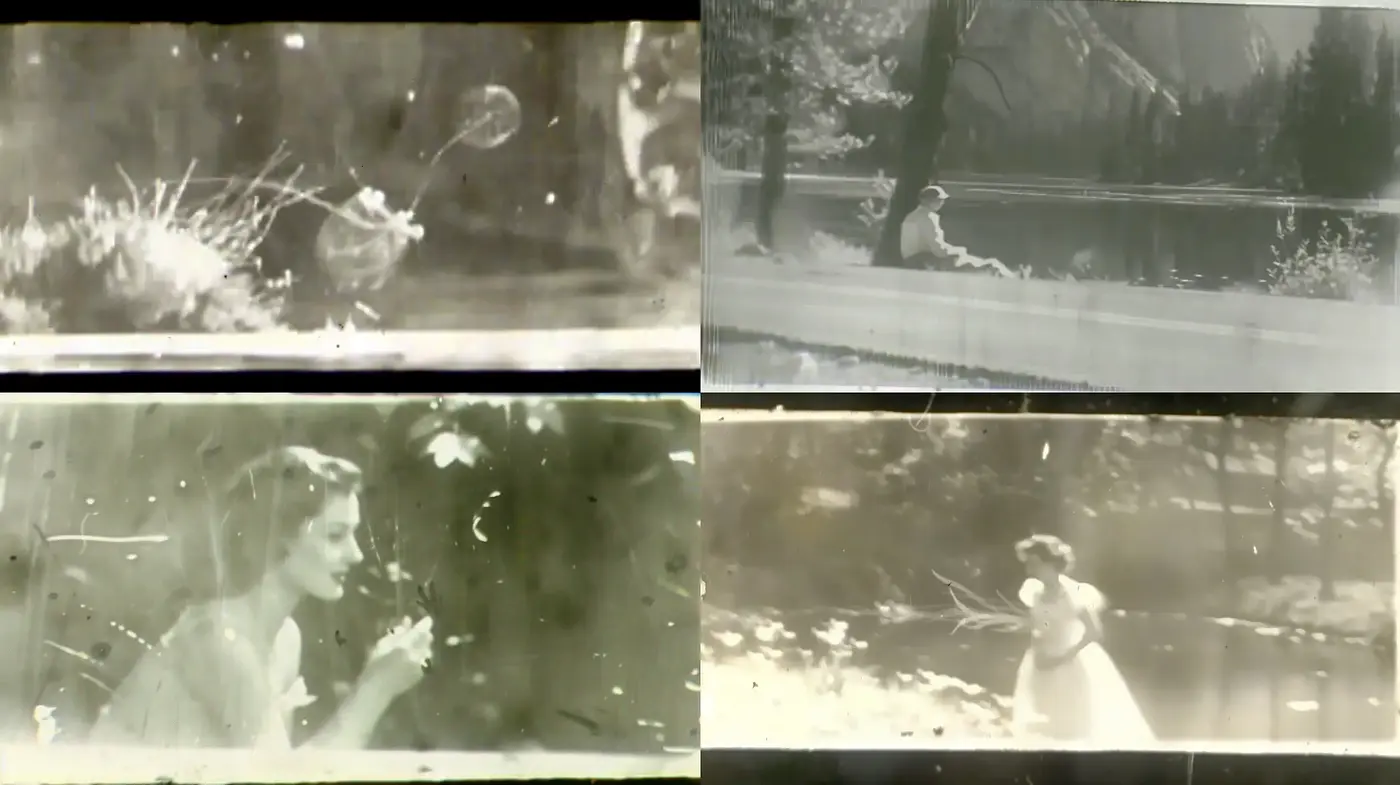 Ethereal Monochrome Dreamscape: A Homage to Silent Film Era Aesthetics - Midjourney sref style