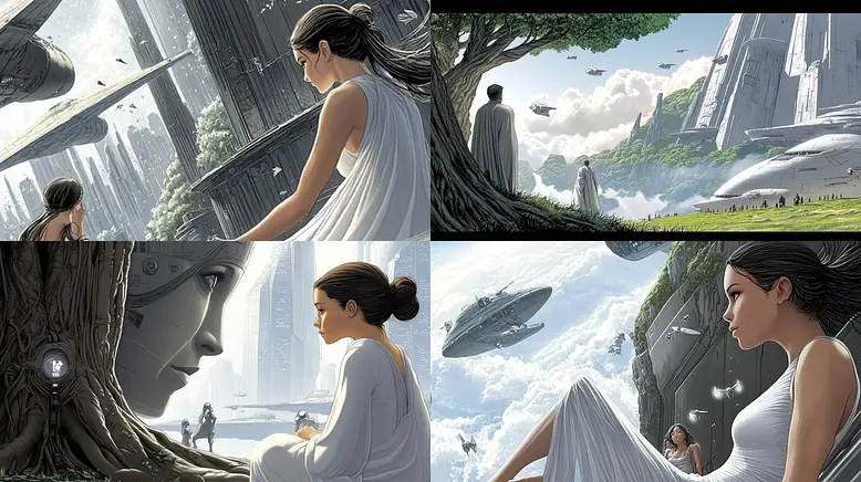 Futuristic Serenity with a Touch of Nature and Technology