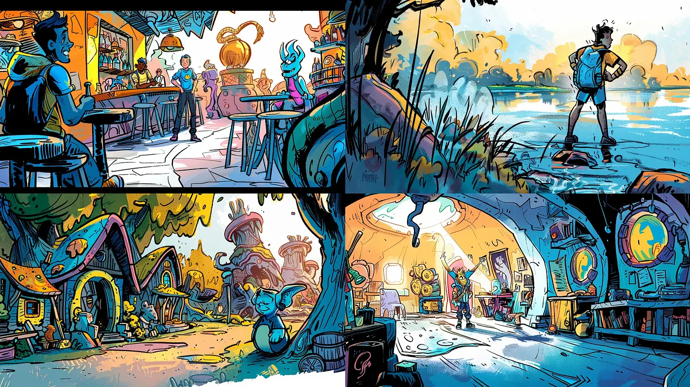 Vibrantly Whimsical Storybook Illustrations - Midjourney sref style