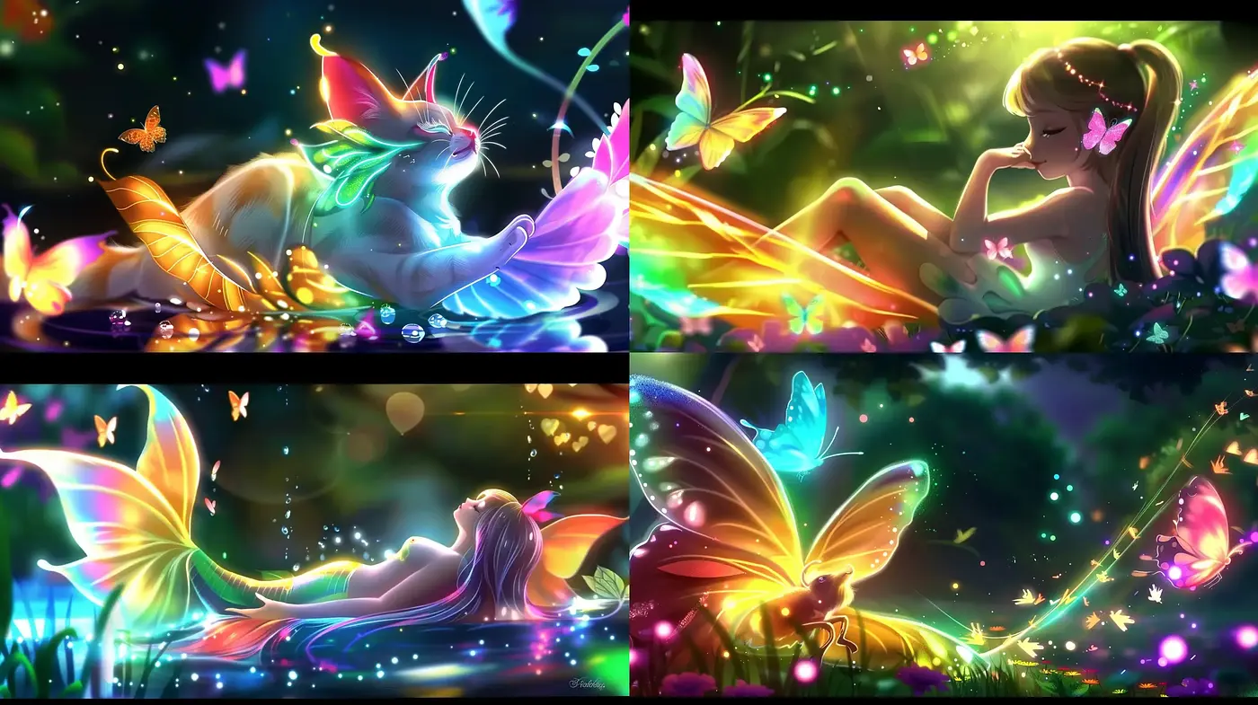 Luminous Fantasia: A Vivid Tapestry of Magical Luminescence - Midjourney sref style