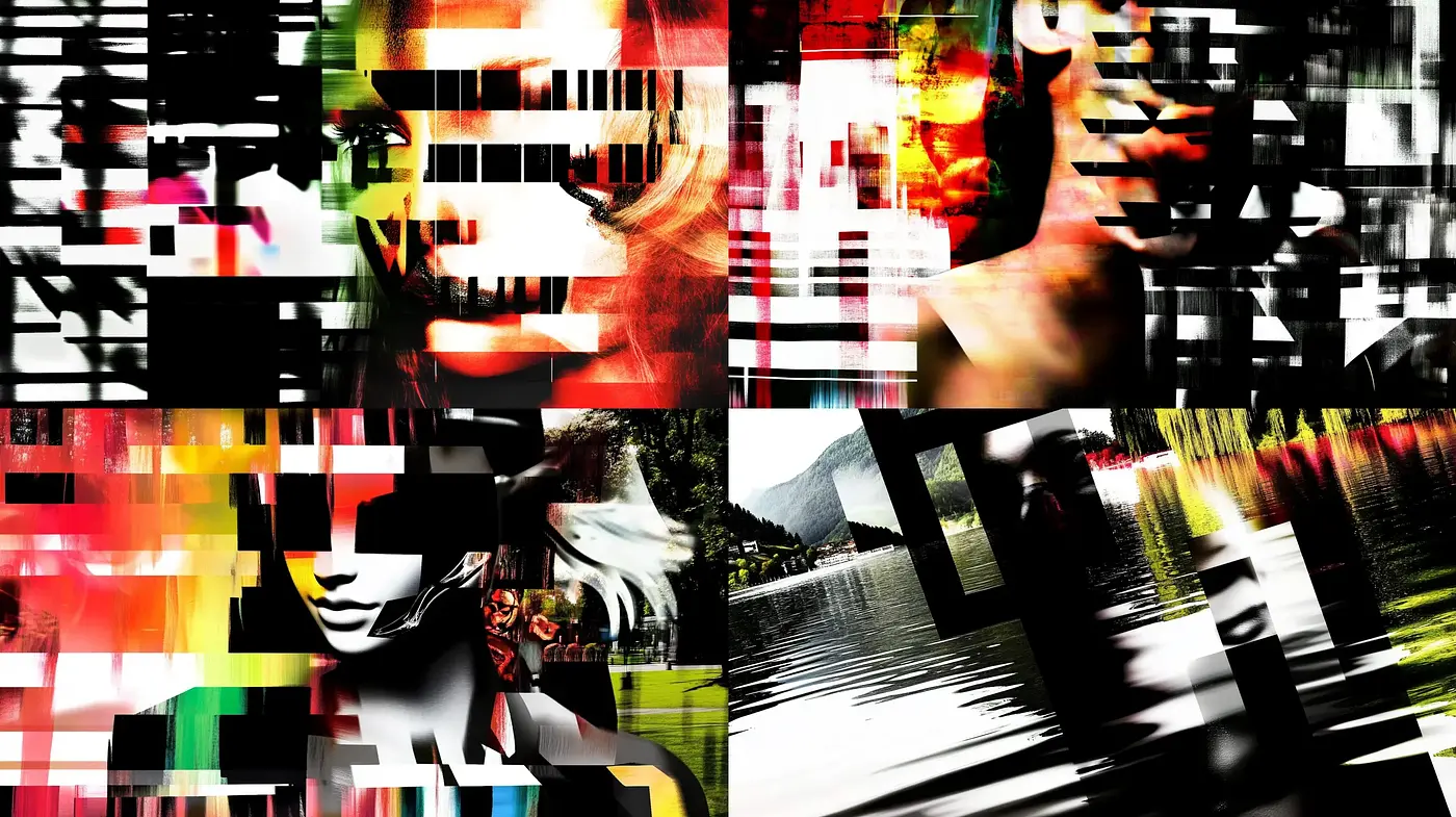 Digital Glitch Art Tapestry with Vivid Chromatic Disruptions - Midjourney sref style
