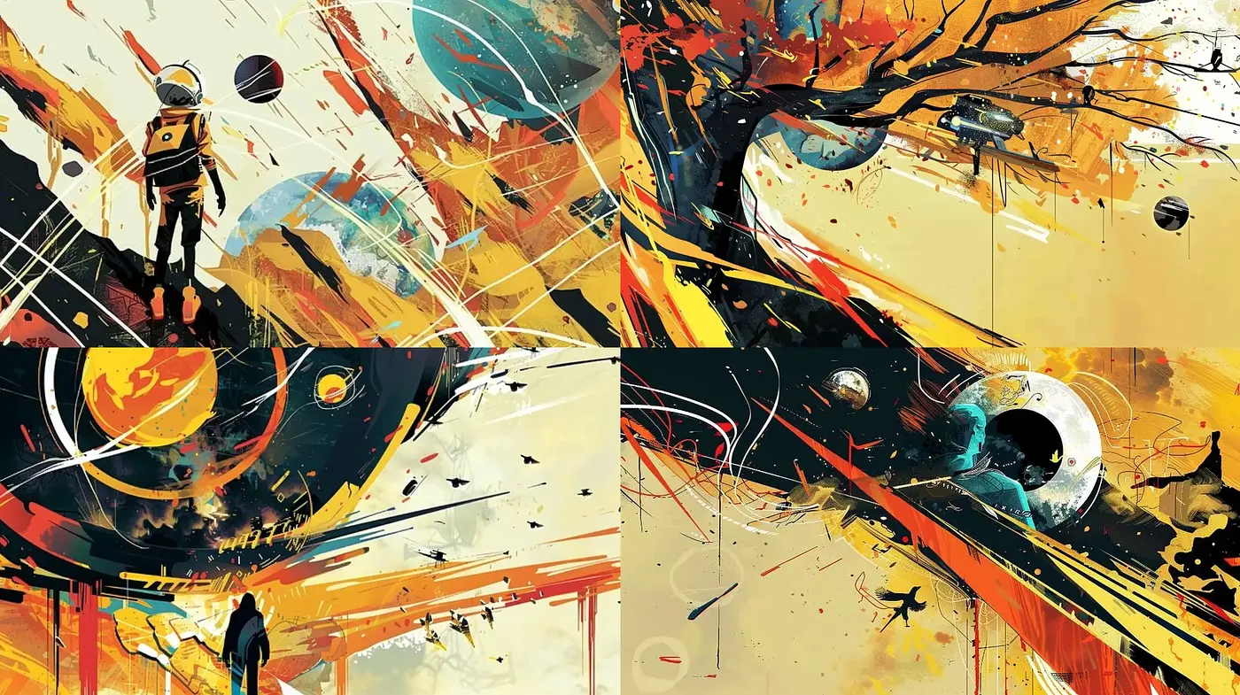 Cosmic Splendor in Abstract Expressionism - Midjourney sref style