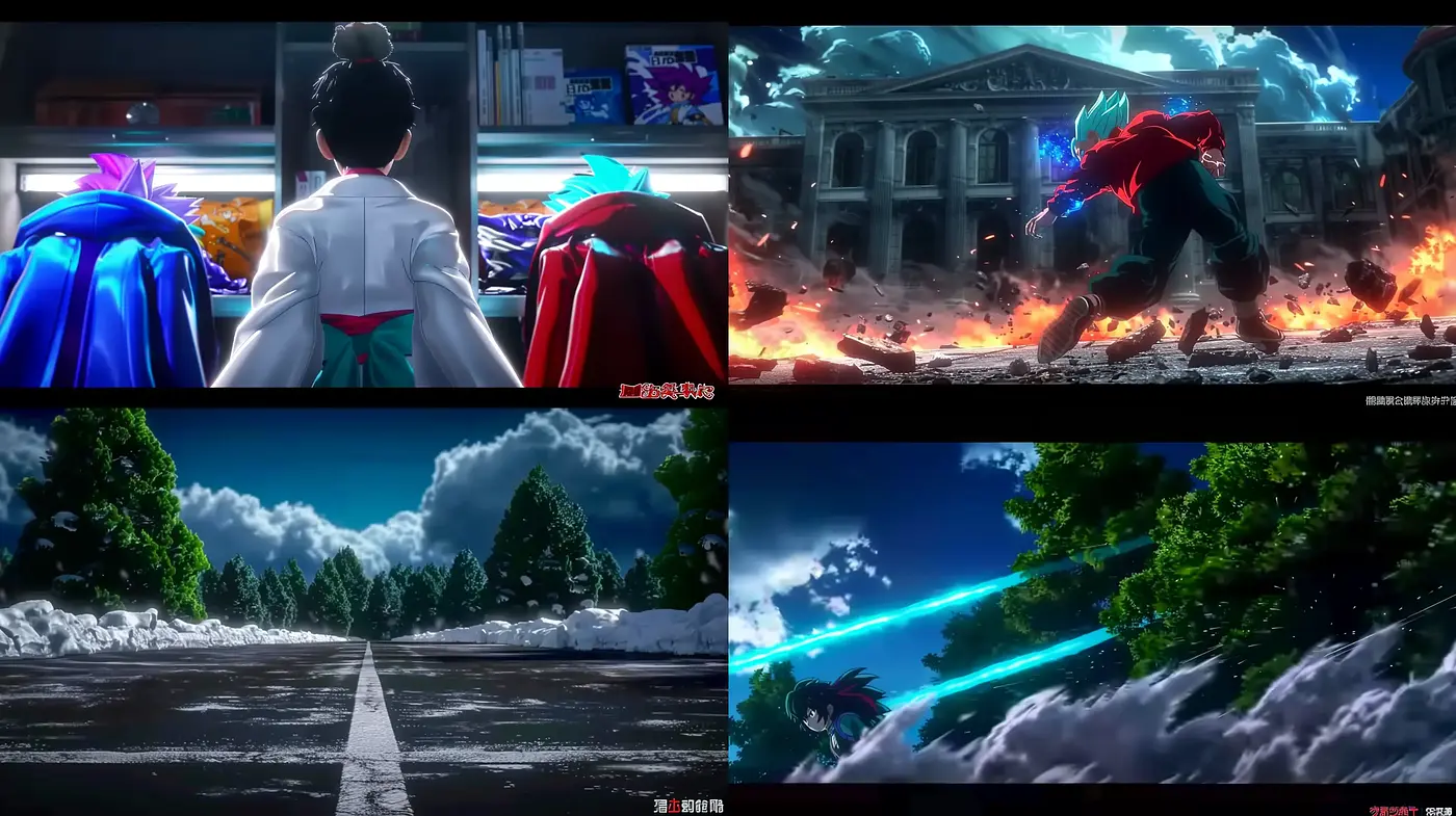 Epic Cinematic Anime Illustration Style with Dynamic Compositions - Midjourney sref style