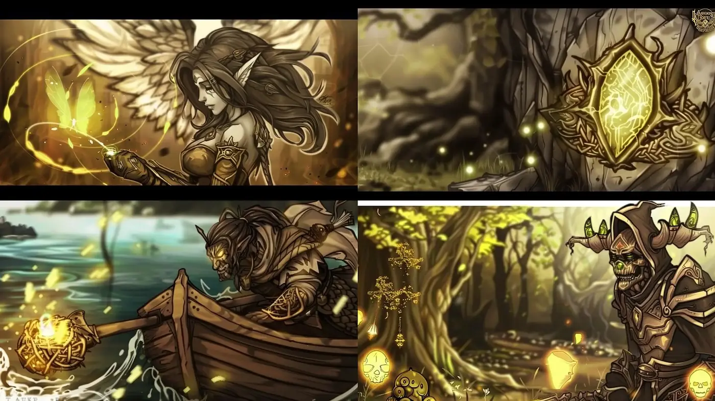 Enchanted Forest Hues: A Fantasy Digital Tapestry - Midjourney sref style