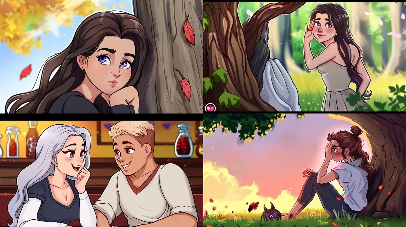 Warmly Lit Nostalgic Vignettes with a Painterly Animated Touch - Midjourney sref style