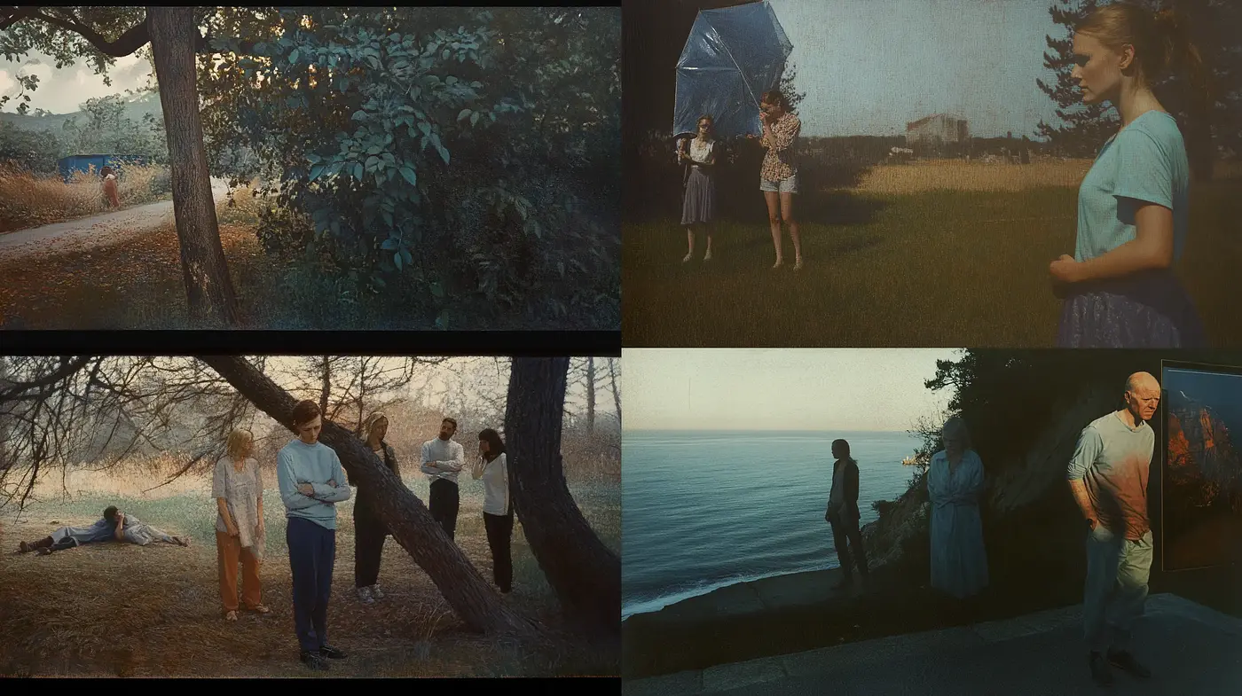 Subdued Pastoral Tableaus with a Time-Worn Patina - Midjourney sref style