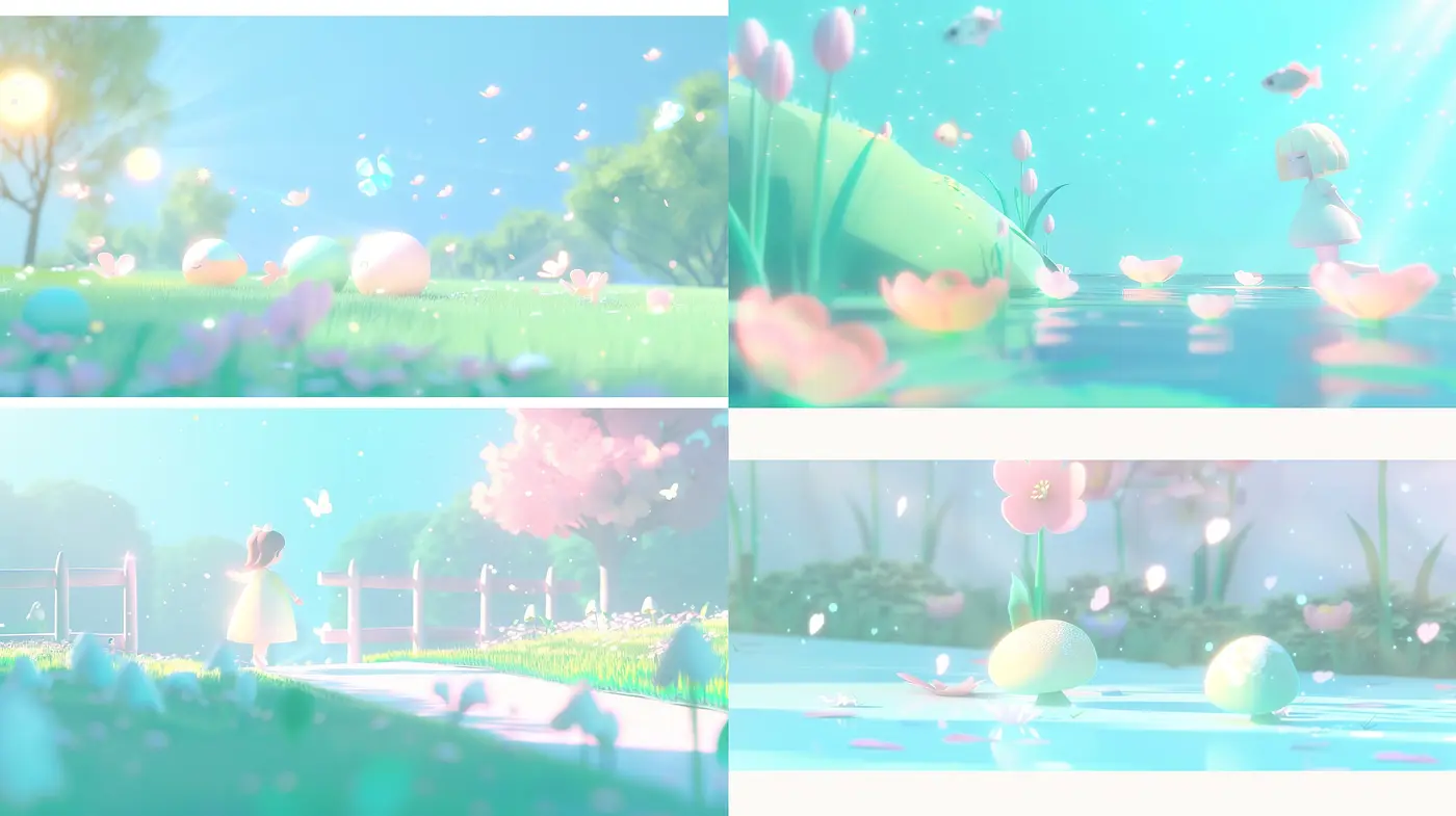 Whimsical Pastel Dreamscape: A Tranquil Fusion of Luminous Hues and Soft Ethereal Textures - Midjourney sref style