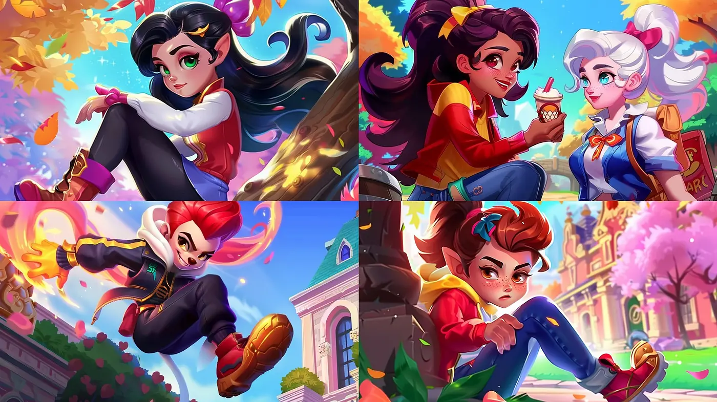 Vibrant Essence of Youthful Dreams: A Synthesis of Dynamic Animation and Vivid Coloration - Midjourney sref style