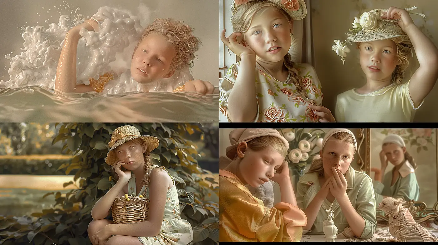 Warm Pastoral Elegance: A Harmonious Blend of Soft Light and Idyllic Grace - Midjourney sref style