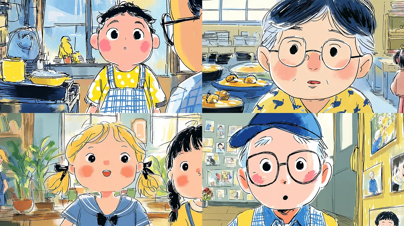 Charming and Colorful Whimsical Illustrations with a Nostalgic Touch - Midjourney sref style