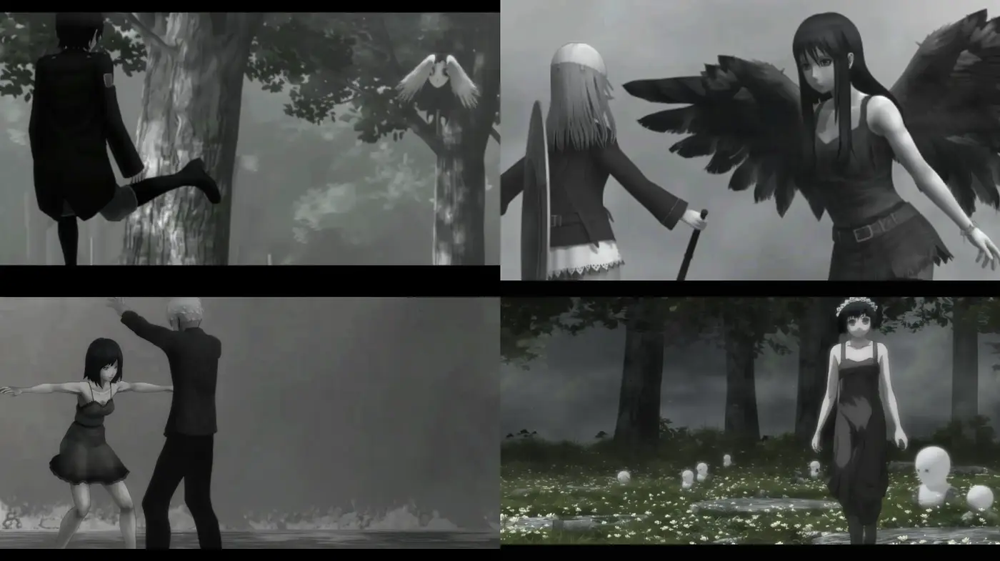 Monochrome Elegy: Ethereal Anime Artistry with a Touch of Surrealism - Midjourney sref style