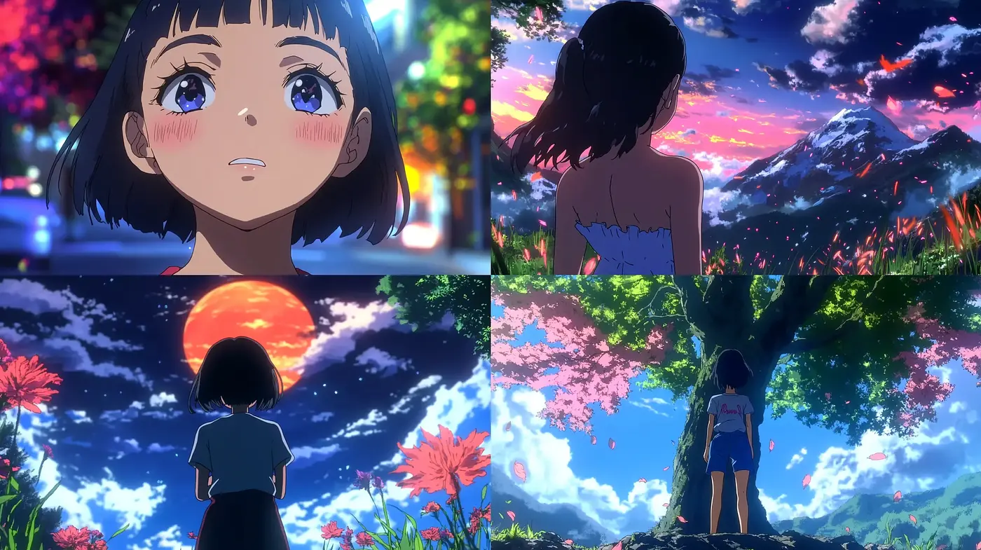 Ethereal Twilight Dreamscape in Lush Anime Style - Midjourney sref style