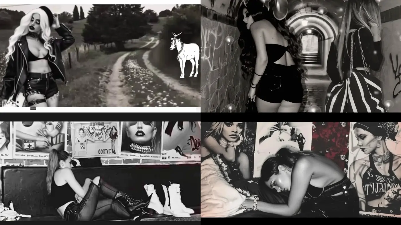 Monochromatic Noir with a Hint of Surrealism - Midjourney sref style