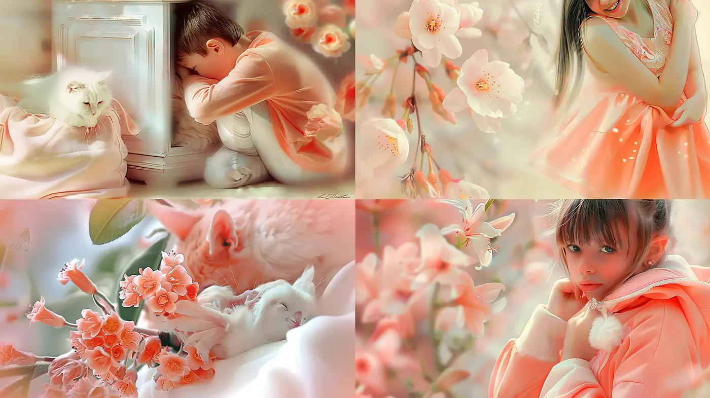Pastel Serenity in Spring: A Soft-Hued Dreamlike Artistic Journey - Midjourney sref style