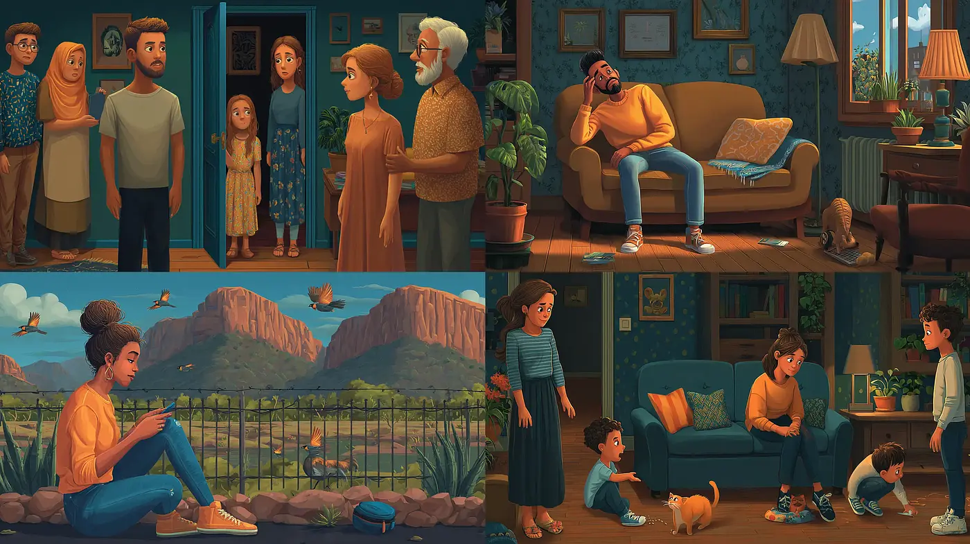 Cozy and Whimsical Family Vignettes with Natural Elements - Midjourney sref style