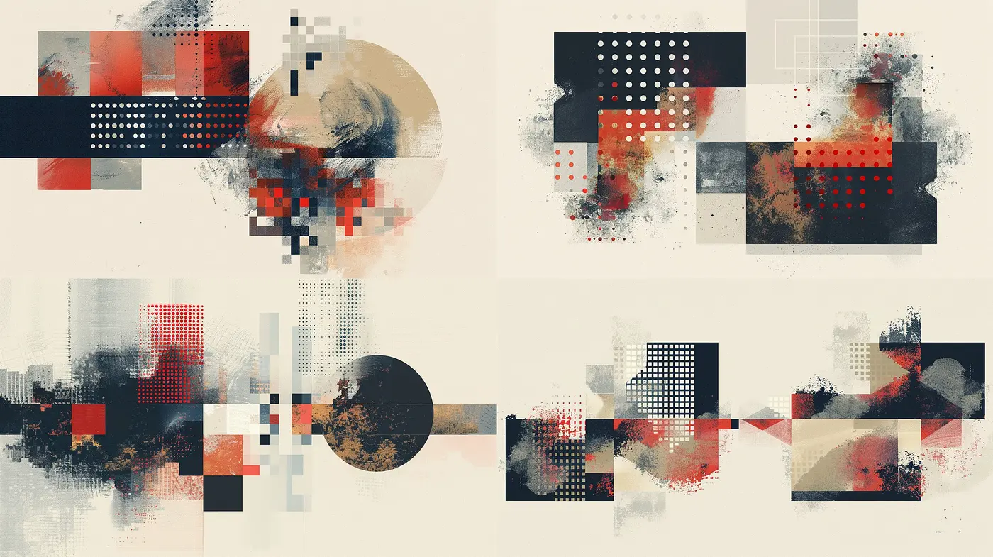Abstract Interpretation of Digital Expressionism in Warm and Muted Tones - Midjourney sref style