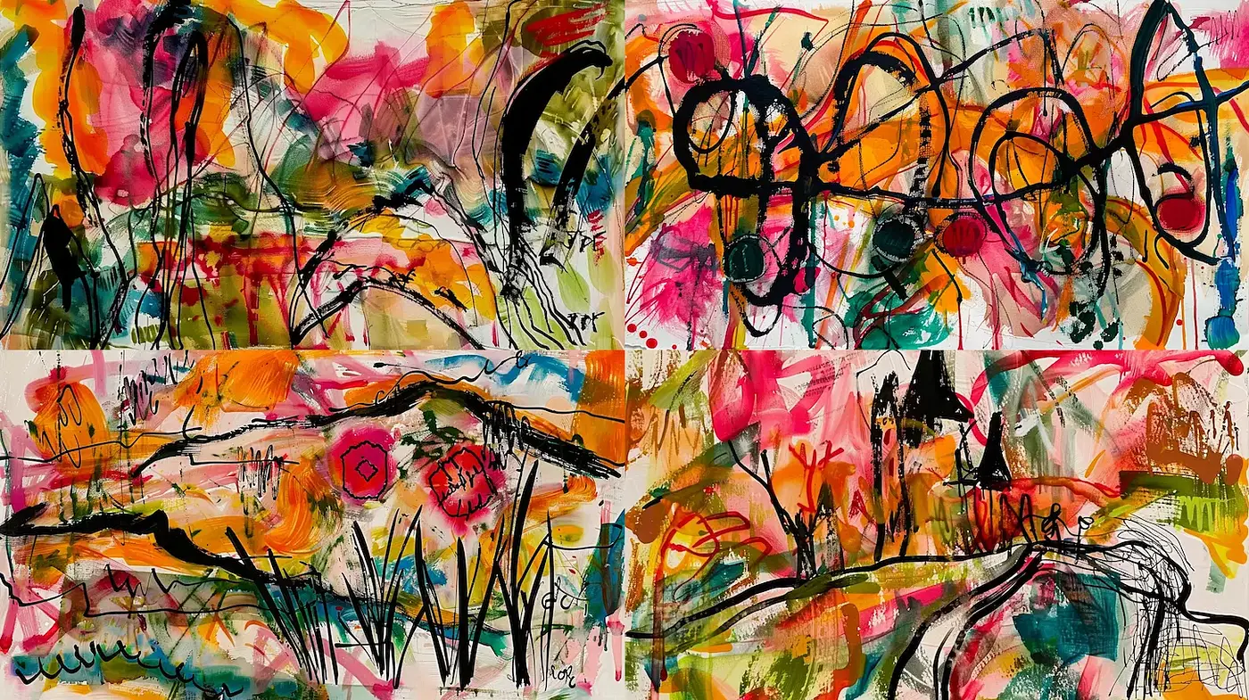 Abstract Expressionism with Bold Color and Dynamic Brushwork - Midjourney sref style
