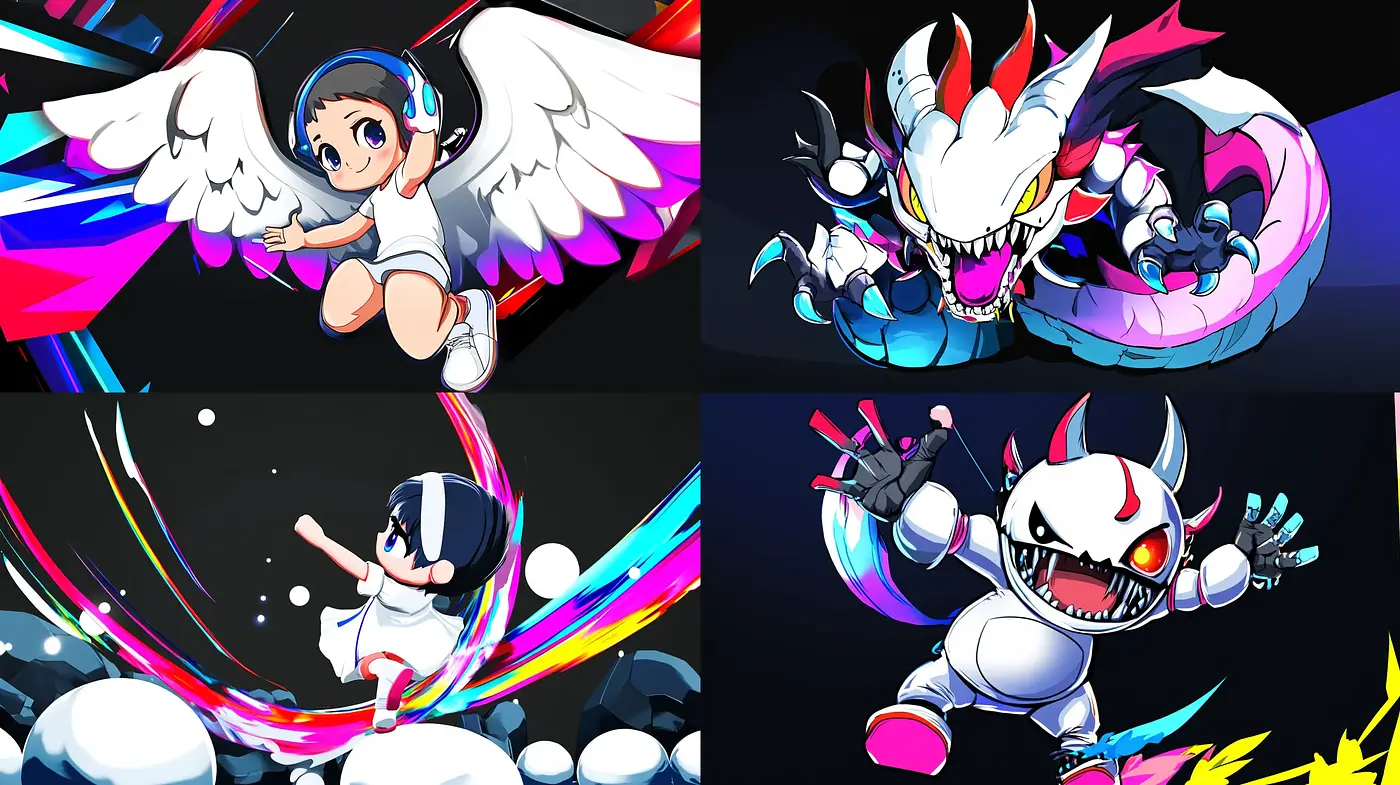 Energetic Neon Pop Art Fusion with Anime Influence - Midjourney sref style