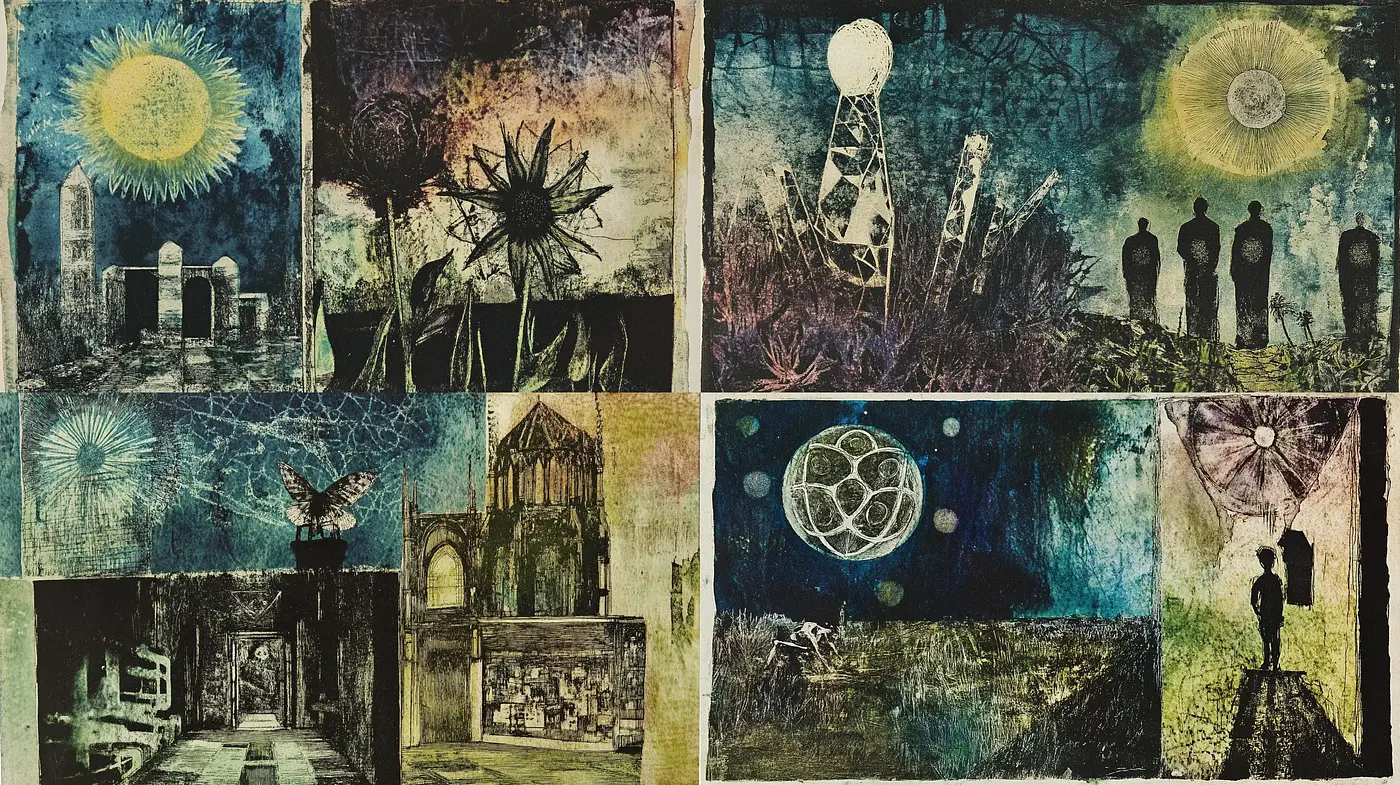 Ethereal Gothic Dreamscape with Surrealist Overtones - Midjourney sref style