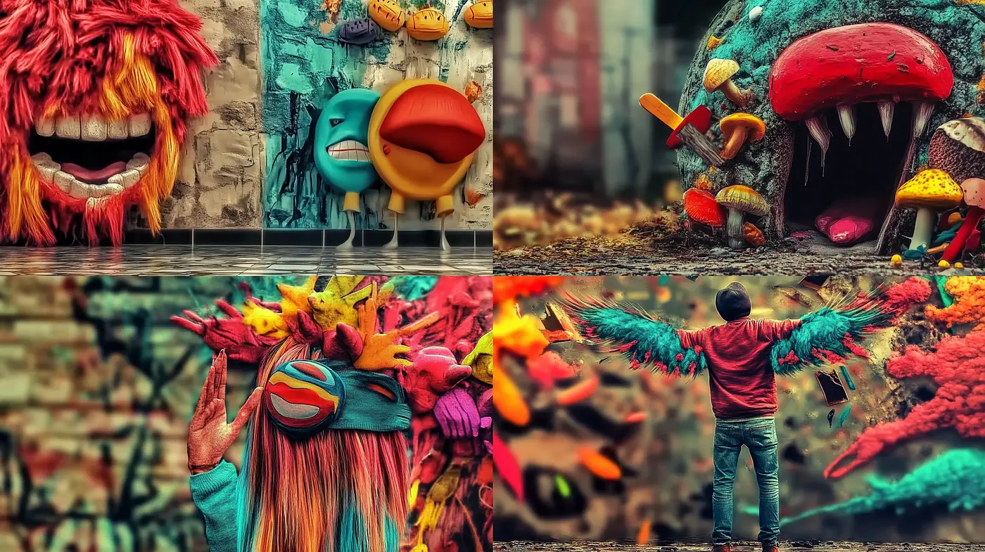 Surreal Fantasia: A Vivid Exploration of Imaginative Exuberance - Midjourney sref style