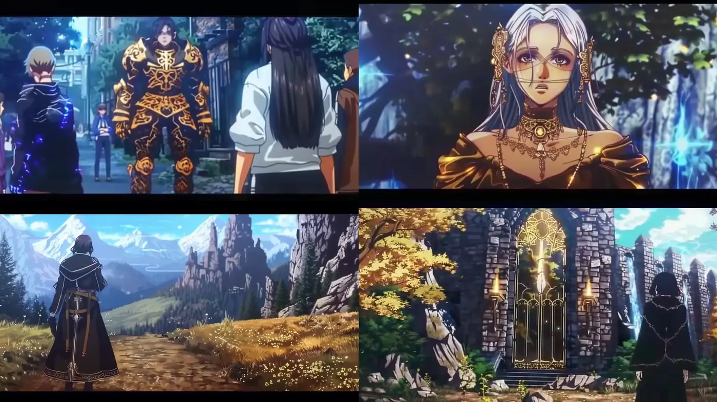 Ethereal Fantasy Anime Inspired Panoramas with Rich Nature and Character Detailing - Midjourney sref style