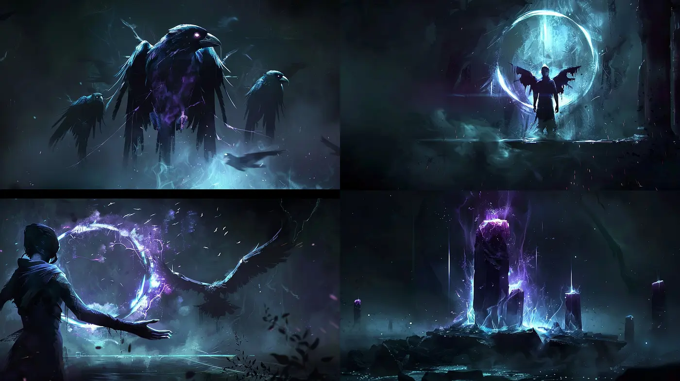 Ethereal Nocturnes: A Study of Mysterious Blues and Surreal Imagery - Midjourney sref style