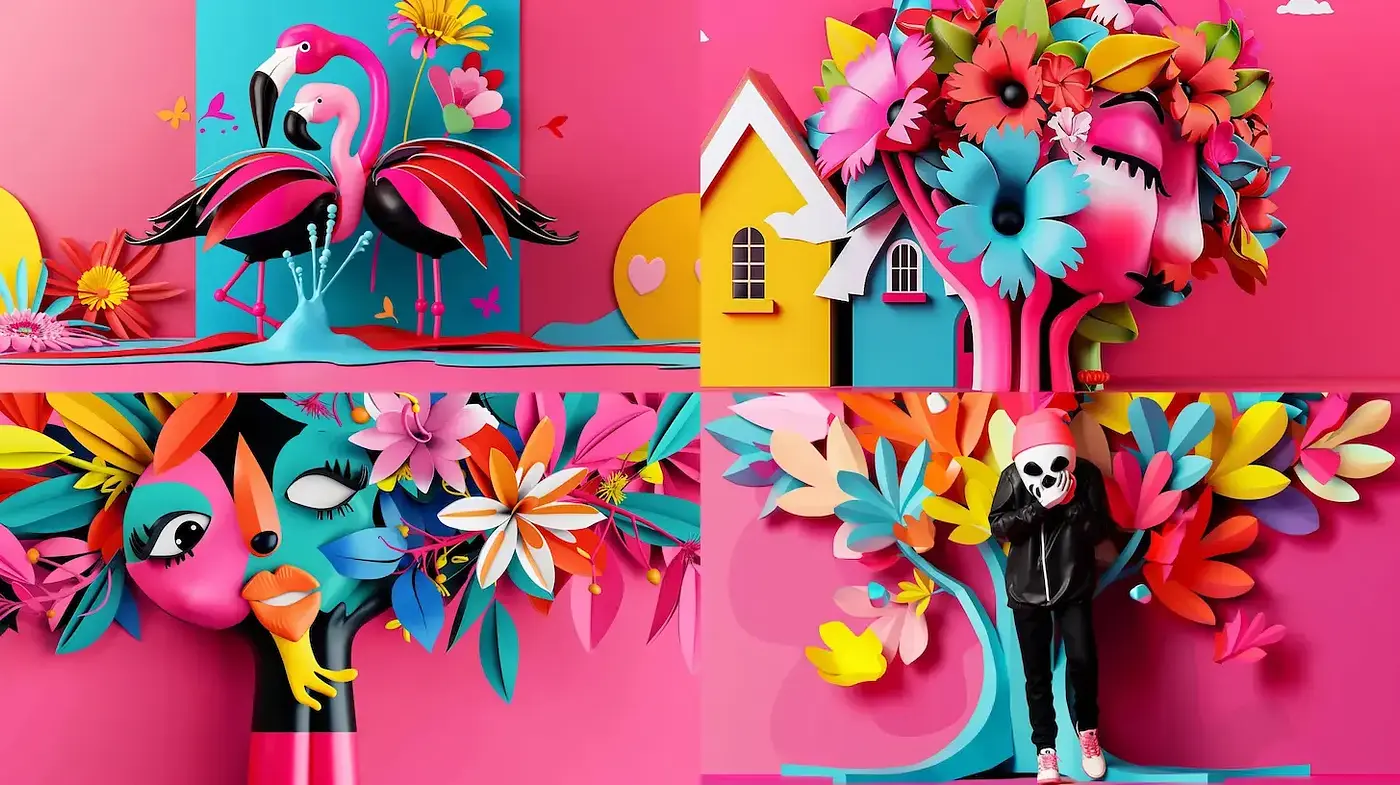 Vibrant and Playful Pop Art with Whimsical Elements - Midjourney sref style