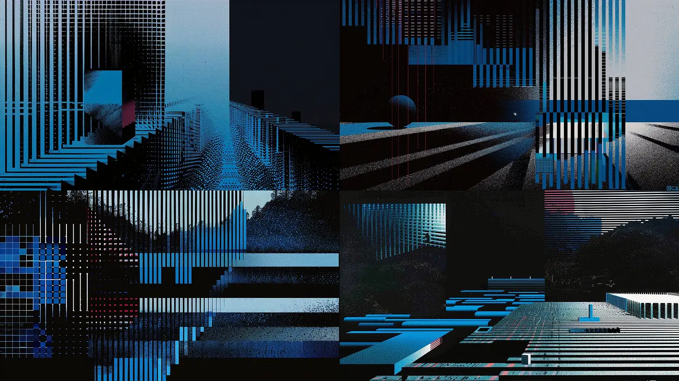 Digital Dystopian Mosaic: A Fusion of Geometric Precision and Futuristic Bleakness - Midjourney sref style