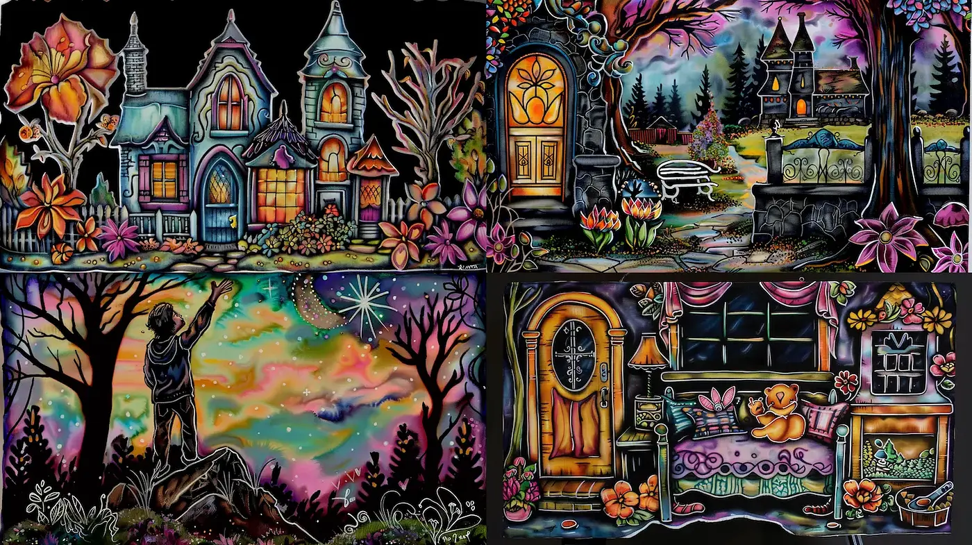 Whimsical and Enchanting Fantasy Art Style with Vibrant Colors - Midjourney sref style