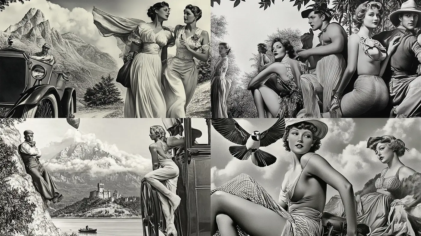 Monochromatic Elegance: A Homage to Classic Hollywood Glamour - Midjourney sref style