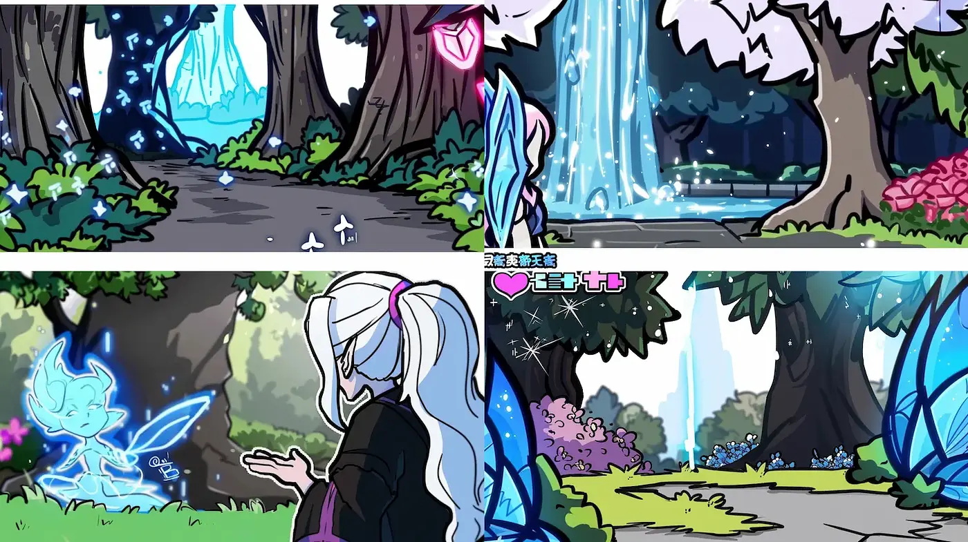 Vibrant Fantasy Landscape with Whimsical Elements - Midjourney sref style