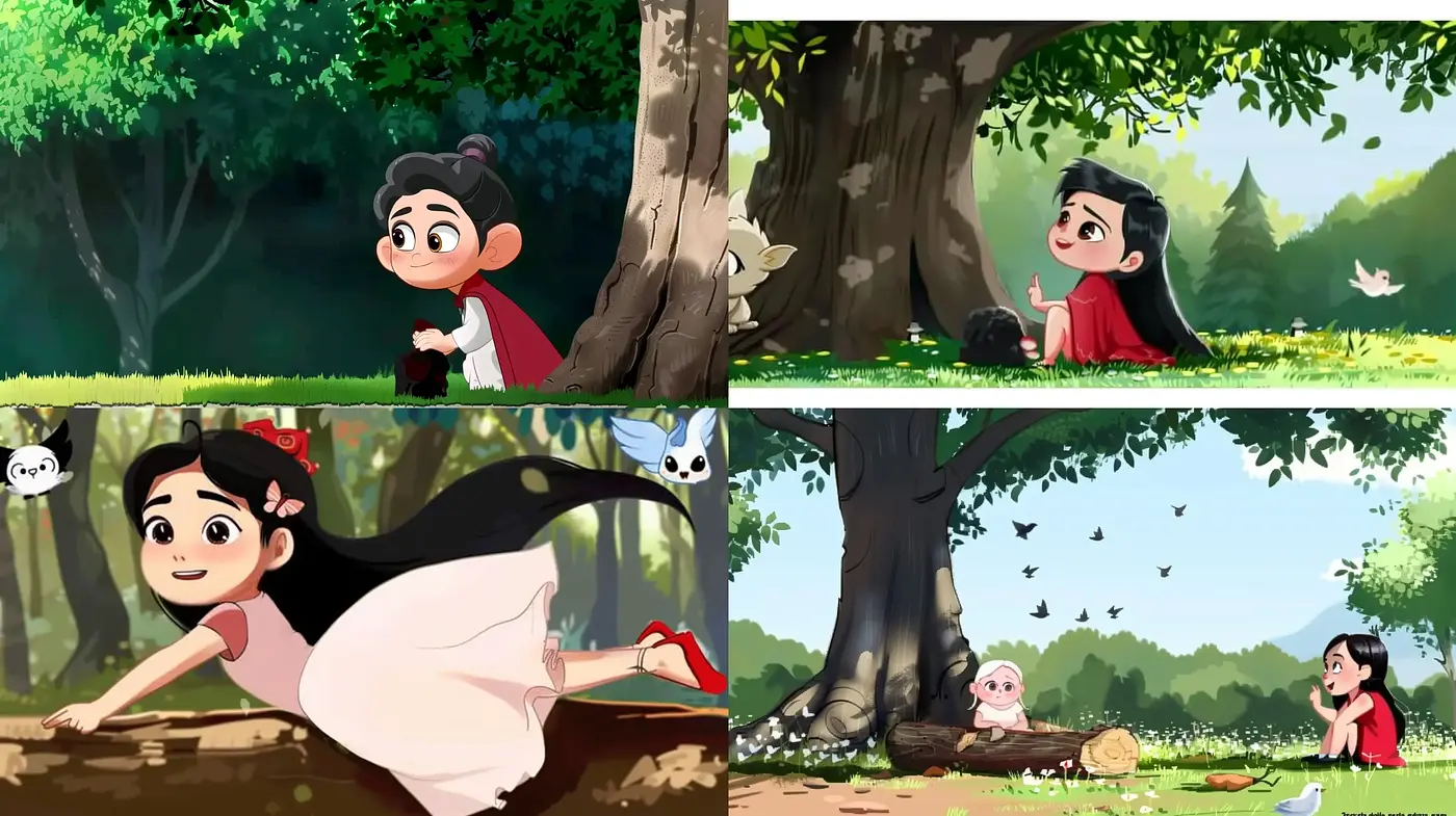 Enchanted Forest Whimsy: A Fusion of Anime and Western Animation - Midjourney sref style