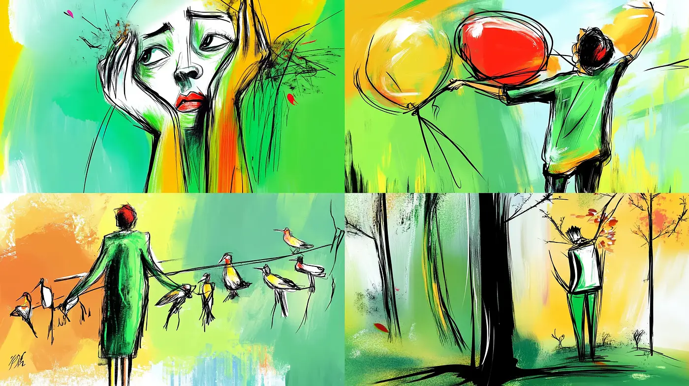 Energetic Brushstrokes and Vividly Expressive Color Fusion - Midjourney sref style