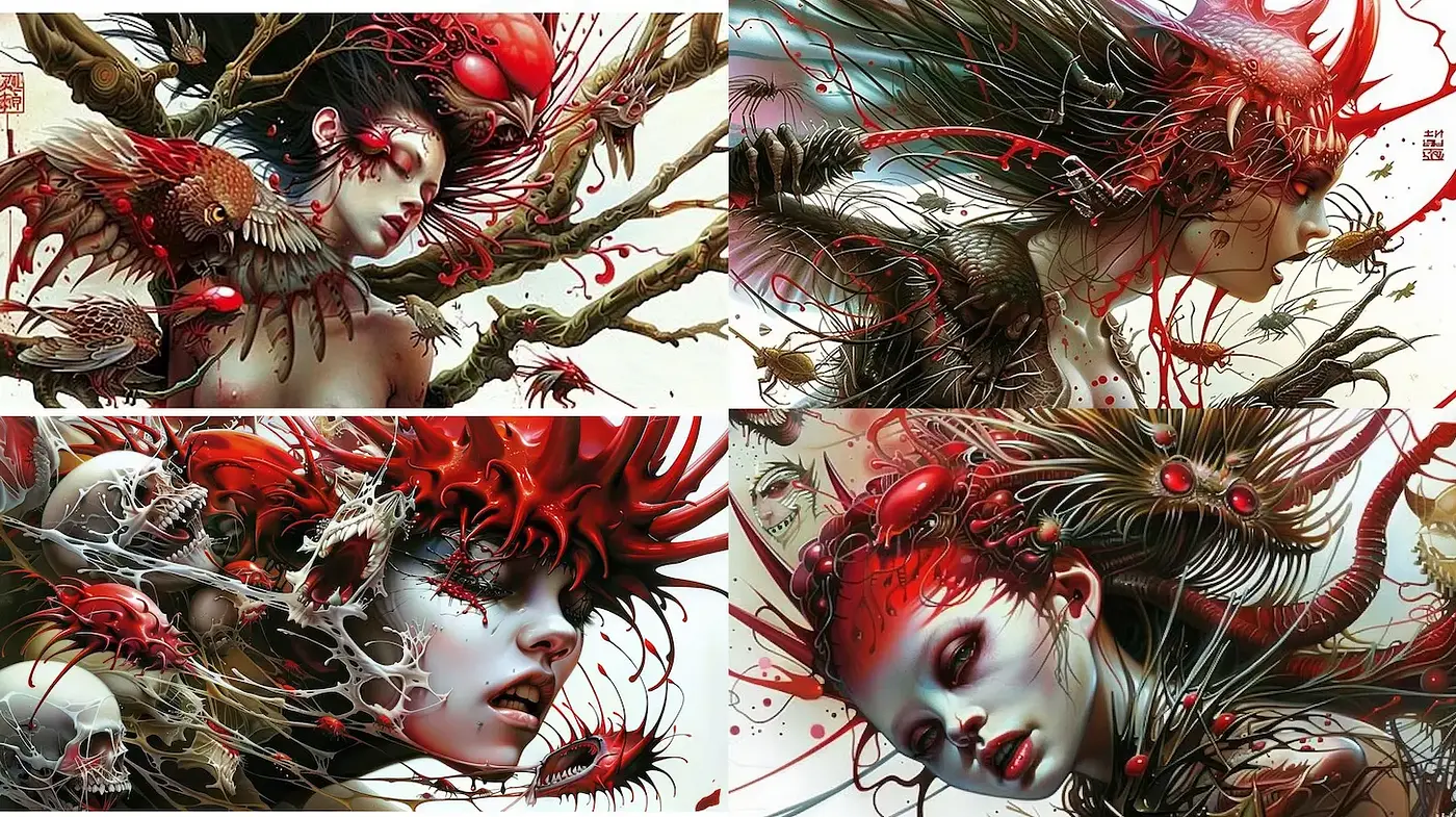 Dynamic and Intricate Portraits Exuding a Surreal and Dark Fantasy Vibe - Midjourney sref style