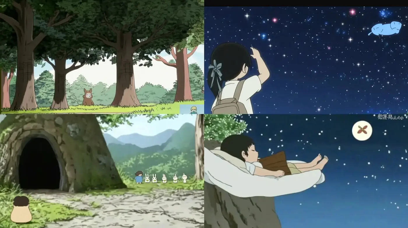 Tranquil Anime-Inspired Homage with a Dusk to Night Palette - Midjourney sref style