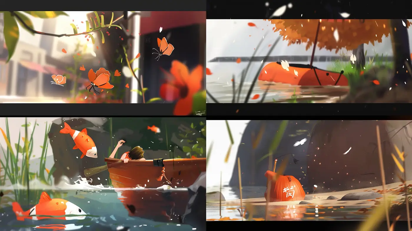 Lyrical Brushstrokes in an Autumnal Palette - Midjourney sref style
