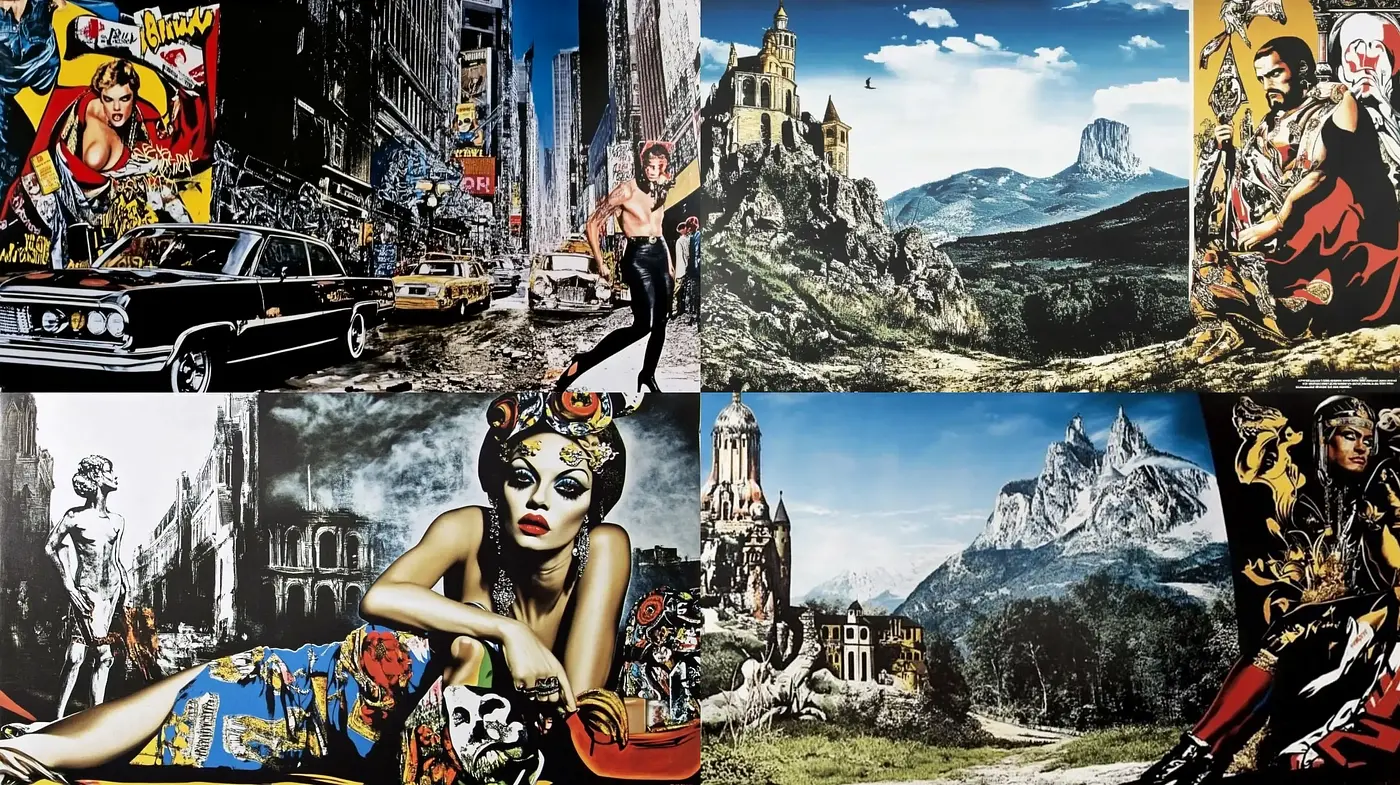 Vibrant Homage to Pop Art and Surreal Landscape Fusion - Midjourney sref style