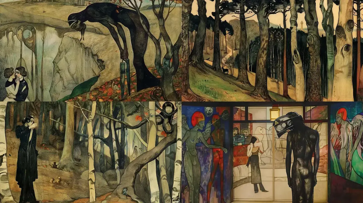 Ethereal Melancholic Dreamscapes Inspired by Expressionism - Midjourney sref style