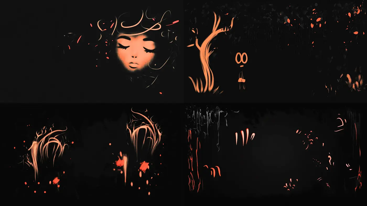 Ethereal Nocturne in Warm Hues: A Stylistic Convergence of Serenity and Mystery - Midjourney sref style