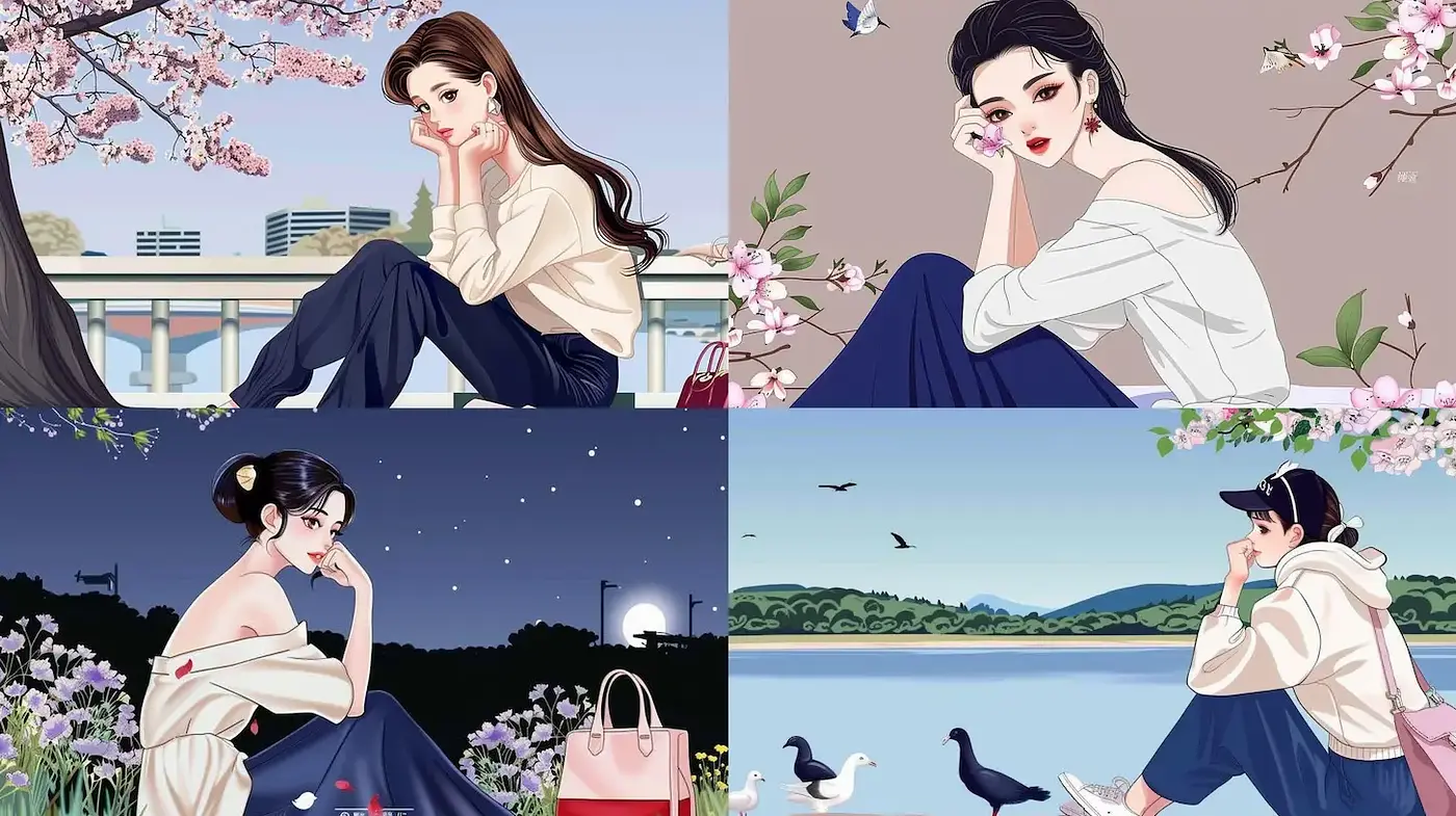 Elegant Modern Aesthetic with Emotional Depth and Tranquil Settings - Midjourney sref style