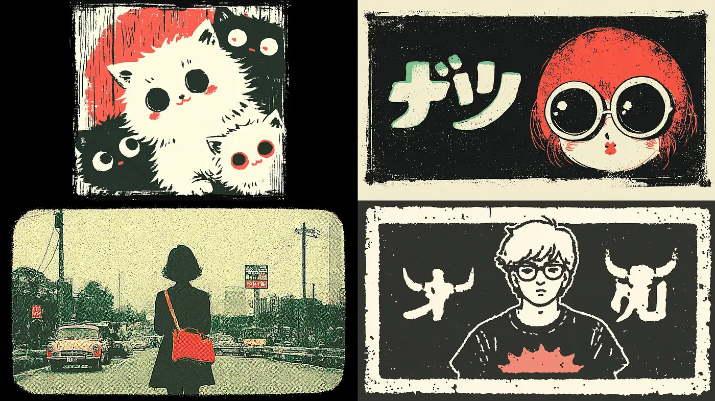 Coherent Vintage Aesthetic with Distinctive Graphic Elements - Midjourney sref style